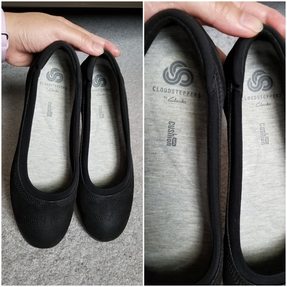 Cloudsteppers by Clarks Womens Black Platform Slip-On Casual Shoes Soft Cushion - Picture 4 of 8